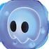 A blue Lava Bubble from Super Mario 3D World.