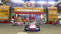 The start/finish line of Mario Kart Stadium from Mario Kart 8