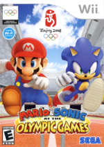 Official box cover for the Wii version of Mario & Sonic at the Olympic Games