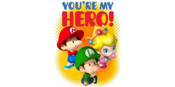Printable Mother's Day card featuring baby characters from the Mario franchise