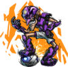 Waluigi character sticker for the Mario Strikers: Battle League trophy in the Trophy Creator application