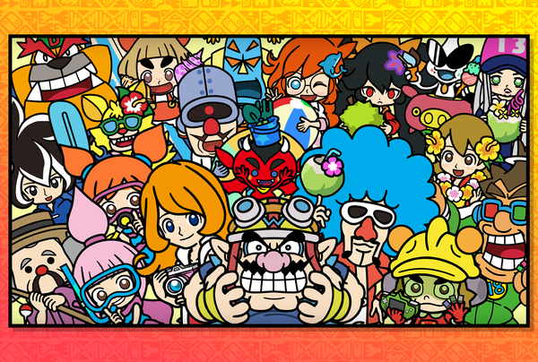 Completed puzzle featuring the main characters of WarioWare: Move It!
