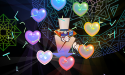 Count Bleck with the Pure Hearts in Super Paper Mario