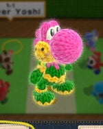 Flower Yoshi, from Yoshi's Woolly World.