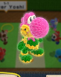 Flower Yoshi, from Yoshi's Woolly World.